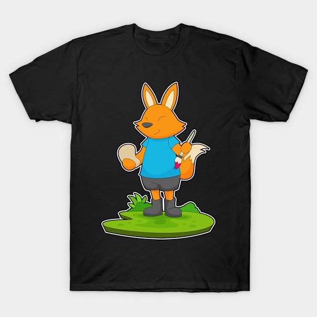 Fox Painting Paint brush T-Shirt by Markus Schnabel